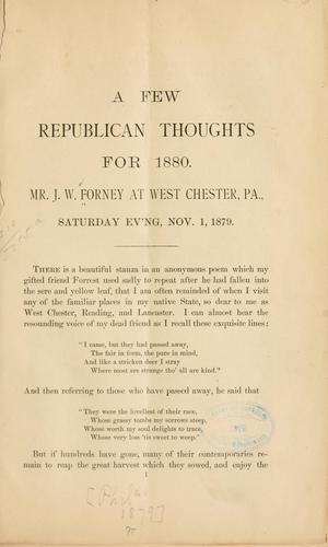 Cover for A few Republican thoughts for 1880.