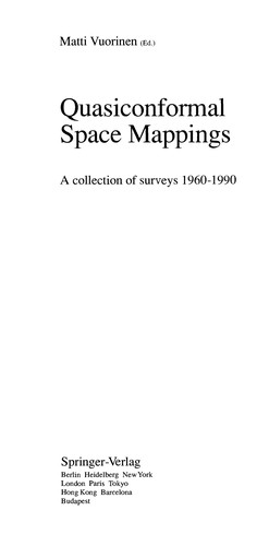Cover for Quasiconformal space mappings