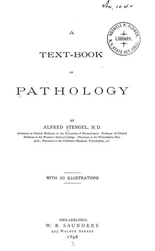 Cover for A text-book of pathology