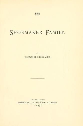 Cover for The Shoemaker family