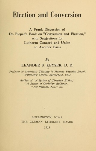 Cover for Election and conversion