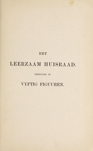 Cover for Het leerzaam huisraad