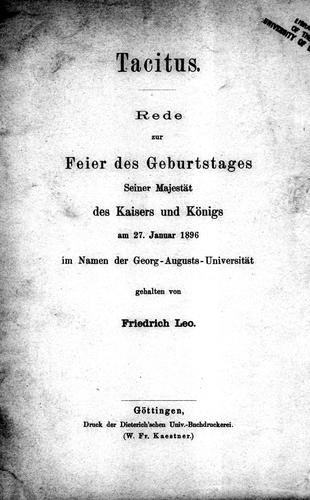 Cover for Tacitus