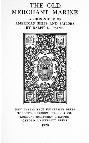 Cover for The old merchant marine