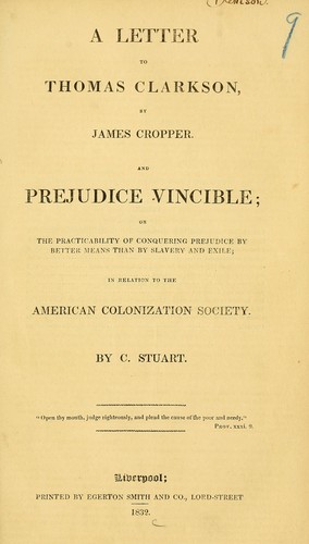 Cover for A letter to Thomas Clarkson