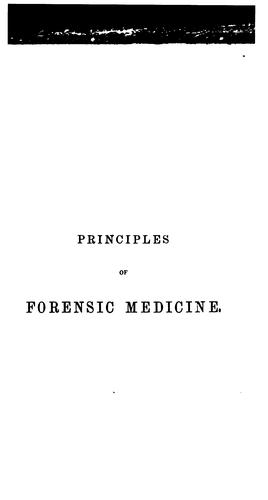 Cover for Principles of forensic medicine