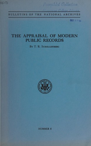 Cover for The appraisal of modern public records