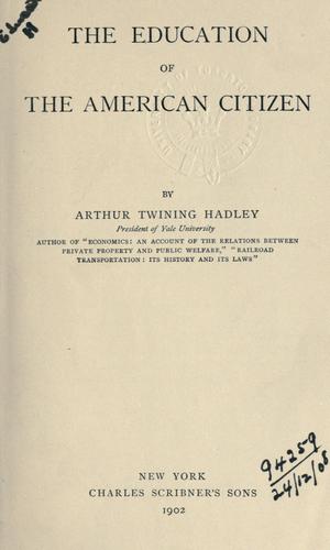Cover for The education of the American citizen.