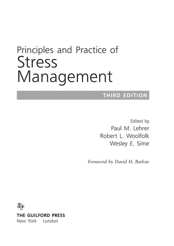 Cover for Principles and practice of stress management