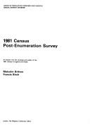 Cover for 1981 Census Post-enumeration Survey