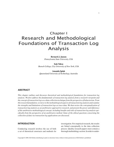 Cover for Handbook of web log analysis