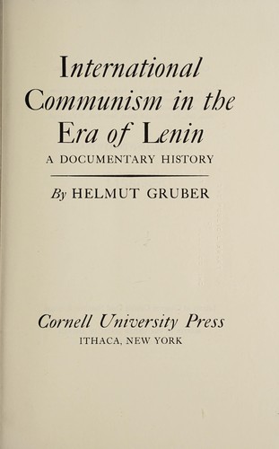 Cover for International communism in the era of Lenin