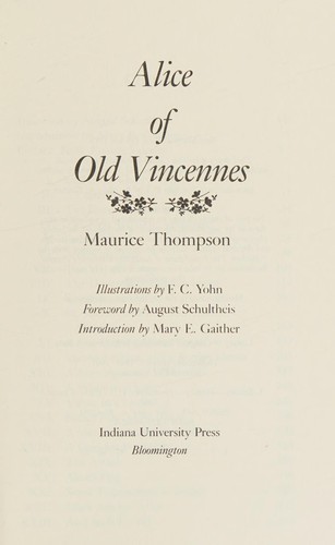 Cover for Alice of old Vincennes