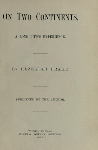 Cover for On two continents