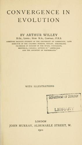 Cover for Convergence in evolution