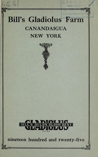 Cover for Gladiolus nineteen hundred and twenty-five [catalog]