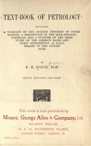 Cover for Text-book of petrology