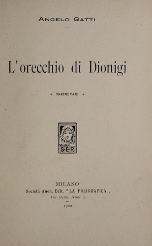Cover for L'orecchio di Dionigi