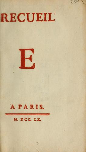 Cover for Recueil