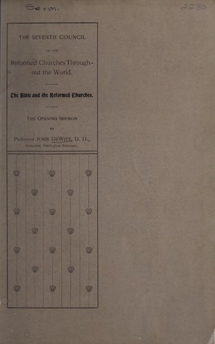 Cover for The Bible and the reformed churches