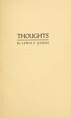 Cover for Thoughts