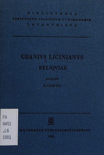 Cover for Grani Liciniani Reliquiae