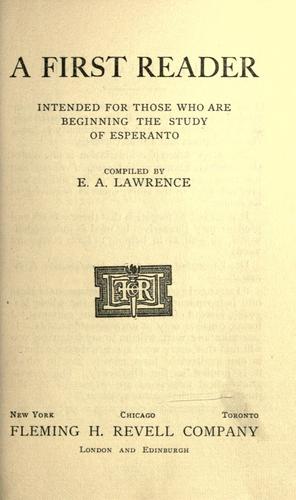Cover for A first reader
