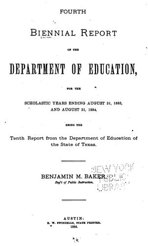 Cover for Biennial Report of the State Board of Education for the Scholastic Years Ending ...