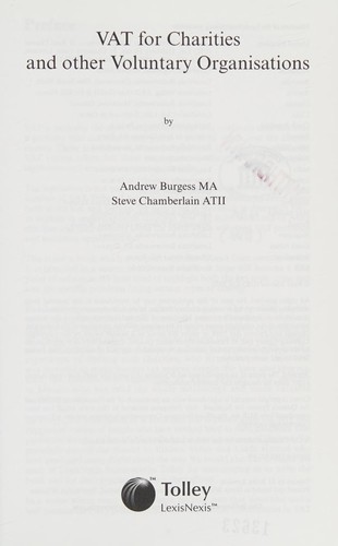 Cover for VAT for Charities and Other Voluntary Organisations