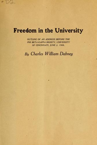 Cover for Freedom in the university ...