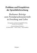 Cover for Probleme und Perspektiven der Sprachlehrforschung