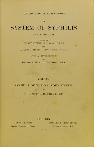 Cover for A system of syphilis