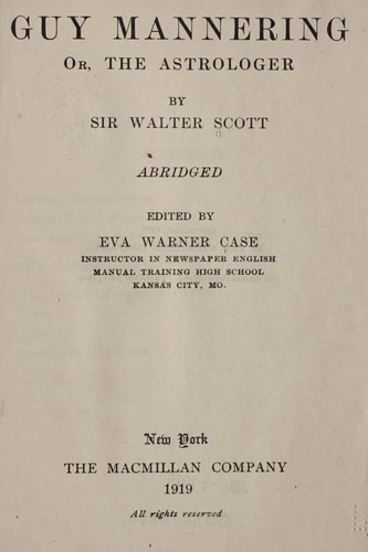 Cover for Guy Mannering