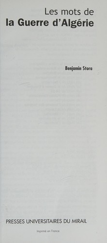 Cover for Les mots de la guerre d'Algérie