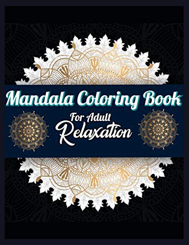 Cover for mandala coloring book for adult relaxation
