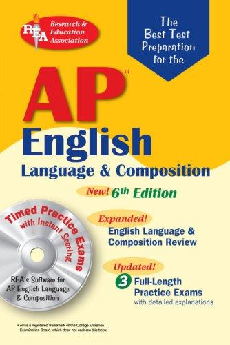 Cover for AP English Language with CD-ROM (REA): New 6th Edition (Test Preps)