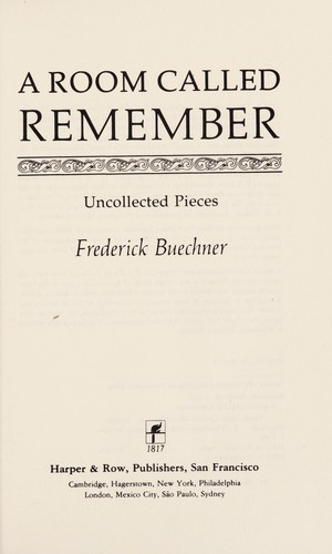Cover for A room called Remember
