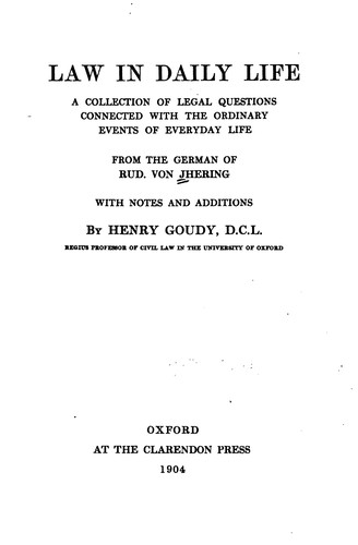 Cover for Law in daily life
