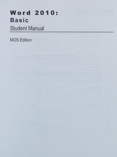 Cover for Word 2010