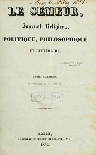 Cover for Le Semeur