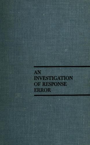 Cover for An investigation of response error