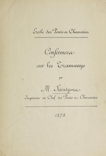 Cover for Conférences sur les tramways