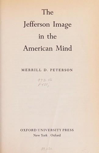 Cover for The Jefferson image in the American mind