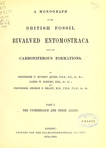 Cover for A monograph of the British fossil bivalved Entomostraca from the Carboniferous formations