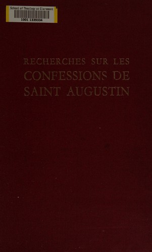 Cover for Recherches sur les Confessions de Saint Augustin