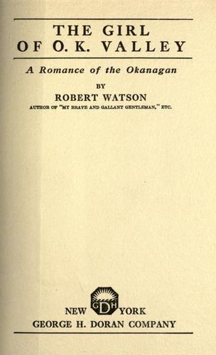 Cover for The girl of O. K. Valley