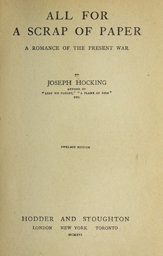 Cover for All for a scrap of paper