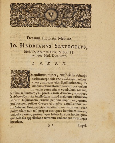 Cover for Invitatio publica ad dissertationem inauguralem de cauteriis, cui prolusionis loco nonnulla aytoxeipiac medicae specimina praemittuntur
