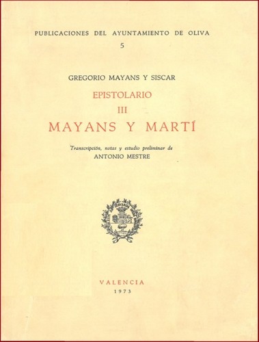 Cover for Mayáns y Martí 