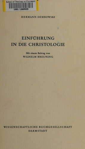 Cover for Einführung in die Christologie